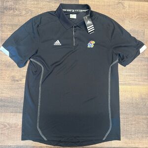 NWT Men’s Adidas Kansas University KU Jayhawks Polo Size Large